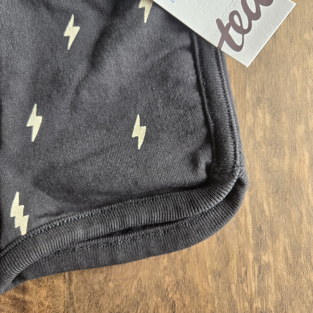 Nwt Tea Collection - Baby Sport Shorts - Lightning Bolts in Black - Picture 5 of 9